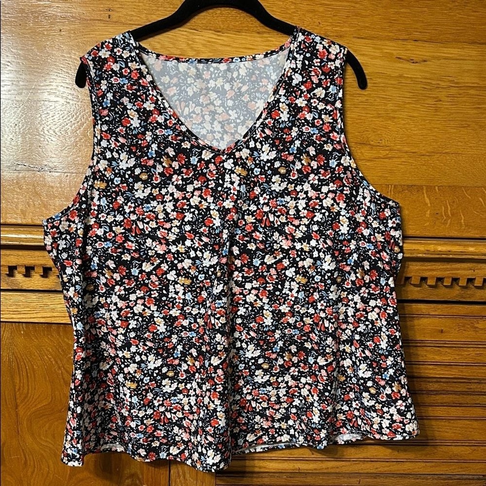 Boho Chic Cottagecore Floral V-Neck Tank Top Romantic Ditsy Print 0XL 12